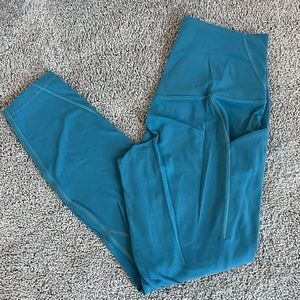 Blue lululemon leggings size 6 with pockets